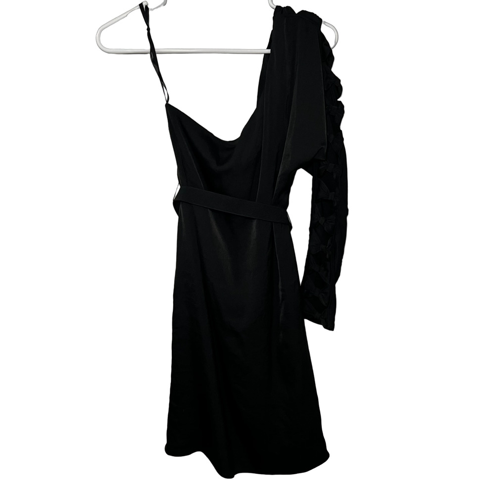 Women's BCBGMAXAZRIA One Sleeve Open Bows with belt Size XS - Picture 2 of 7